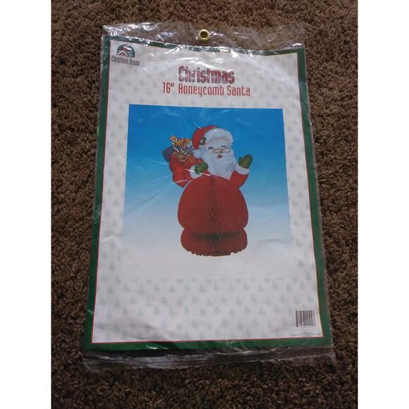 Vtg Christmas 16" Honeycomb Santa Claus New Old Stock St Nick Table Centerpiece - Picture 1 of 4
